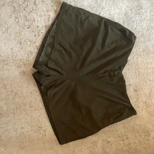 High waisted suede shorts